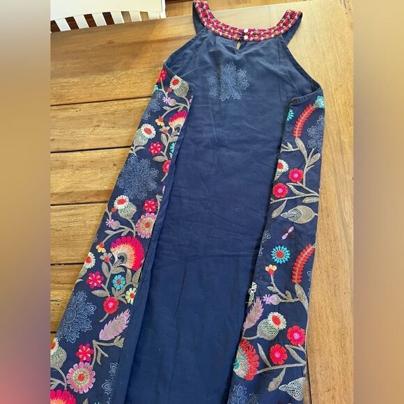 LulaSoul Floral Embroidered Halter Midi Dress! Size X - Picture 8 of 11